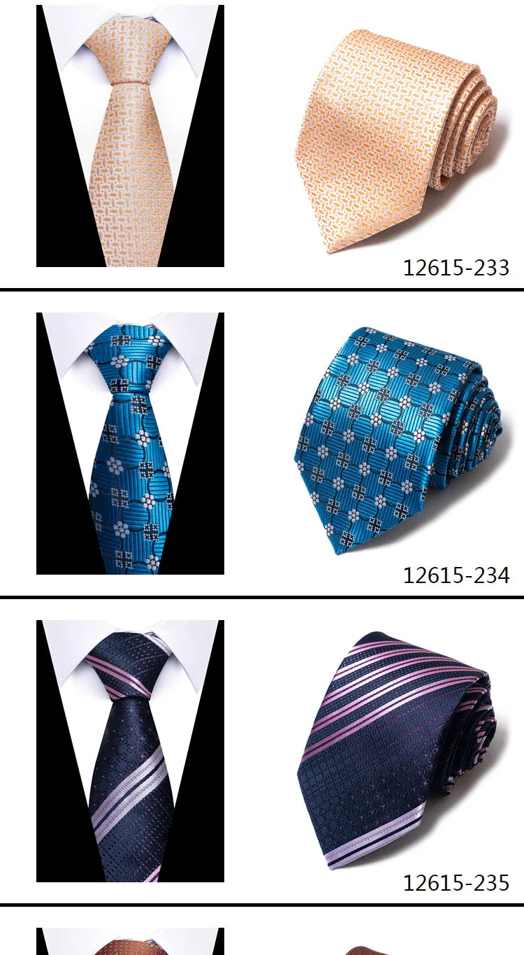 Tie For Men Newest design Luxurious 7.5 cm Necktie Shirt Accessories Striped Dark Red Man's New Year's Day
