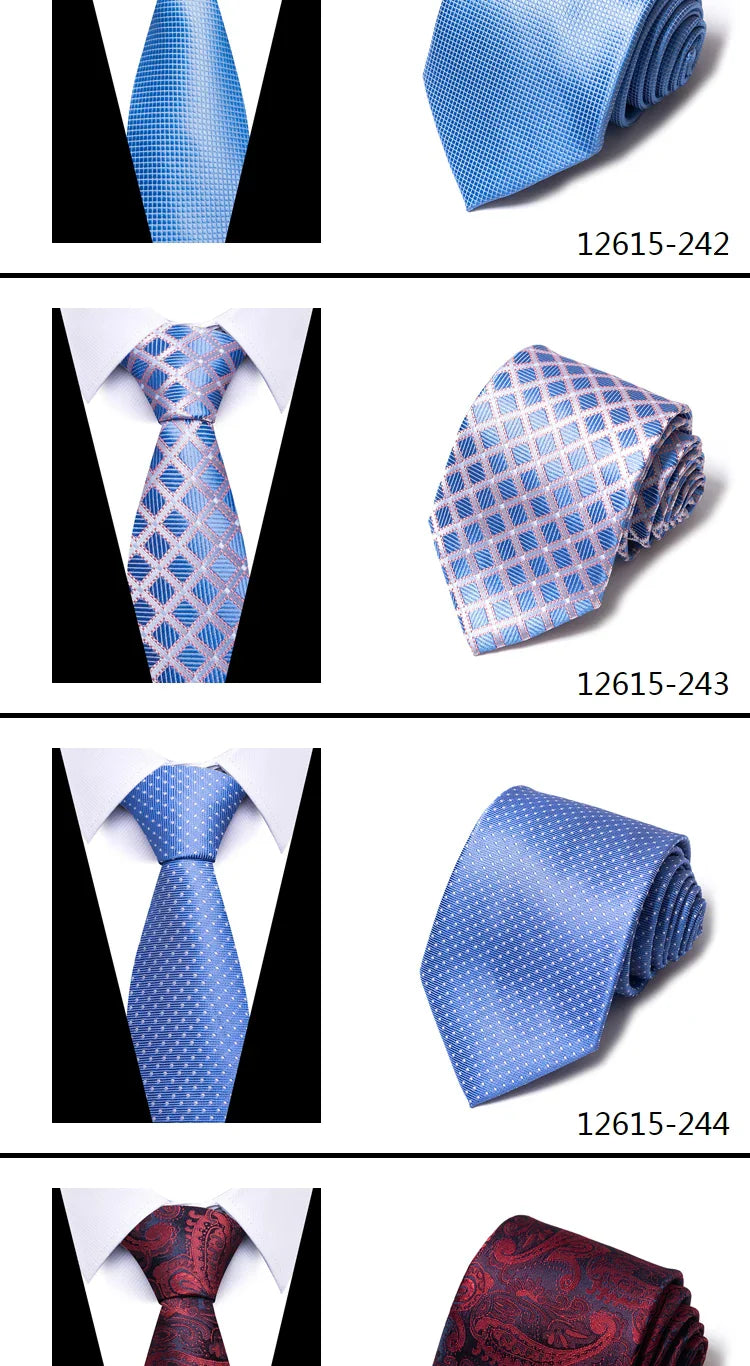 Tie For Men Newest design Luxurious 7.5 cm Necktie Shirt Accessories Striped Dark Red Man's New Year's Day