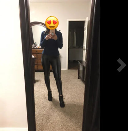 Faux Leather Plus Size Leggings for Women Big Size 5XL 6XL 7XL Black  Girls Spandex Clothing Pleather PU Leggings