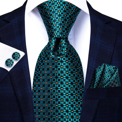 Hi-Tie Blue Business Solid 100% Silk Men's Tie NeckTie 8.5cm Ties for Men Formal Luxury Wedding High Quality Gravata