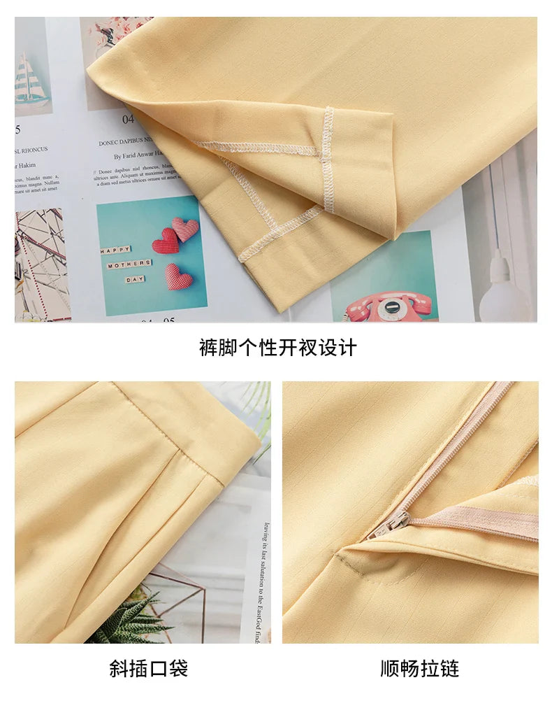 Naviu New Fashion Summer Temperament Slim Suits Women Business Formal Half Sleeve Blazer And Pants Office Ladies Work Wear