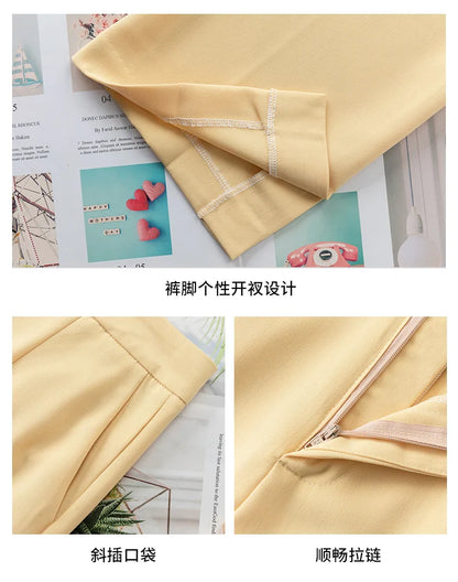 Naviu New Fashion Summer Temperament Slim Suits Women Business Formal Half Sleeve Blazer And Pants Office Ladies Work Wear