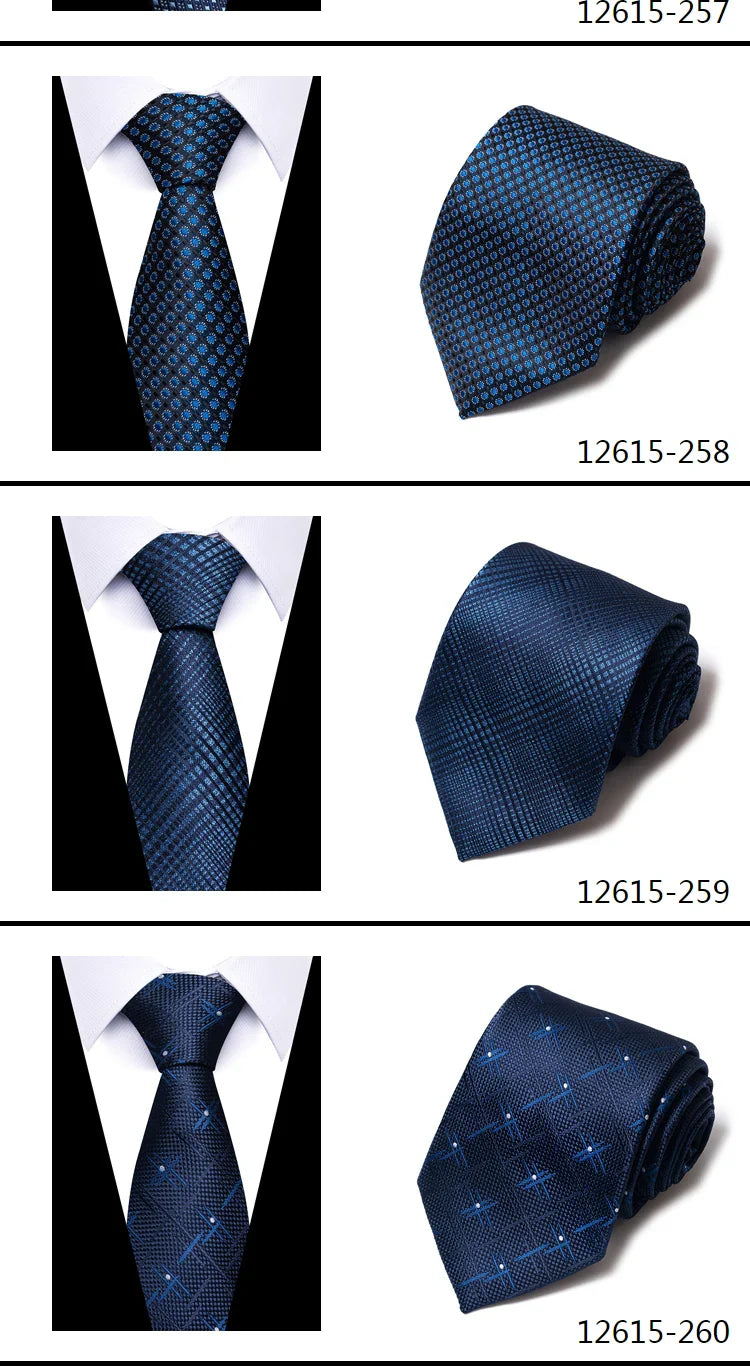 Tie For Men Newest design Luxurious 7.5 cm Necktie Shirt Accessories Striped Dark Red Man's New Year's Day