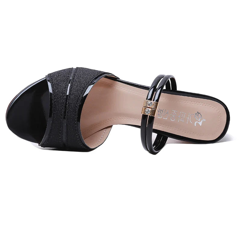 2024 New fashion Women's sandals Word Buckle  High Heels Summer New Fish Mouth Sexy Sandals Women's Shoes Gold