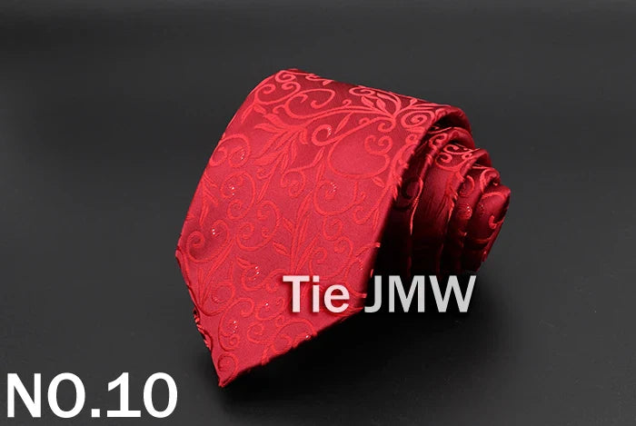 New Men's Tie Classic Solid Color Stripe Flower Floral 8cm Jacquard Necktie Accessories Daily Wear Cravat Wedding Party Gift