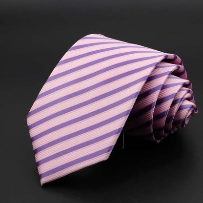 New Men's Tie Classic Solid Color Stripe Flower Floral 8cm Jacquard Necktie Accessories Daily Wear Cravat Wedding Party Gift