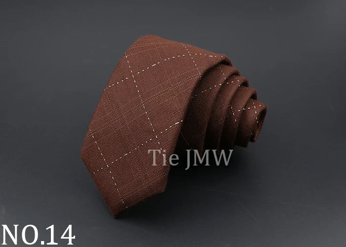 Mens Ties Classic Jacquard Striped Plaid Necktie 6cm  Skinny Neckties Polyester Narrow Collar Suit Shirt Tie Accessories Gift
