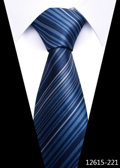 Tie For Men Newest design Luxurious 7.5 cm Necktie Shirt Accessories Striped Dark Red Man's New Year's Day