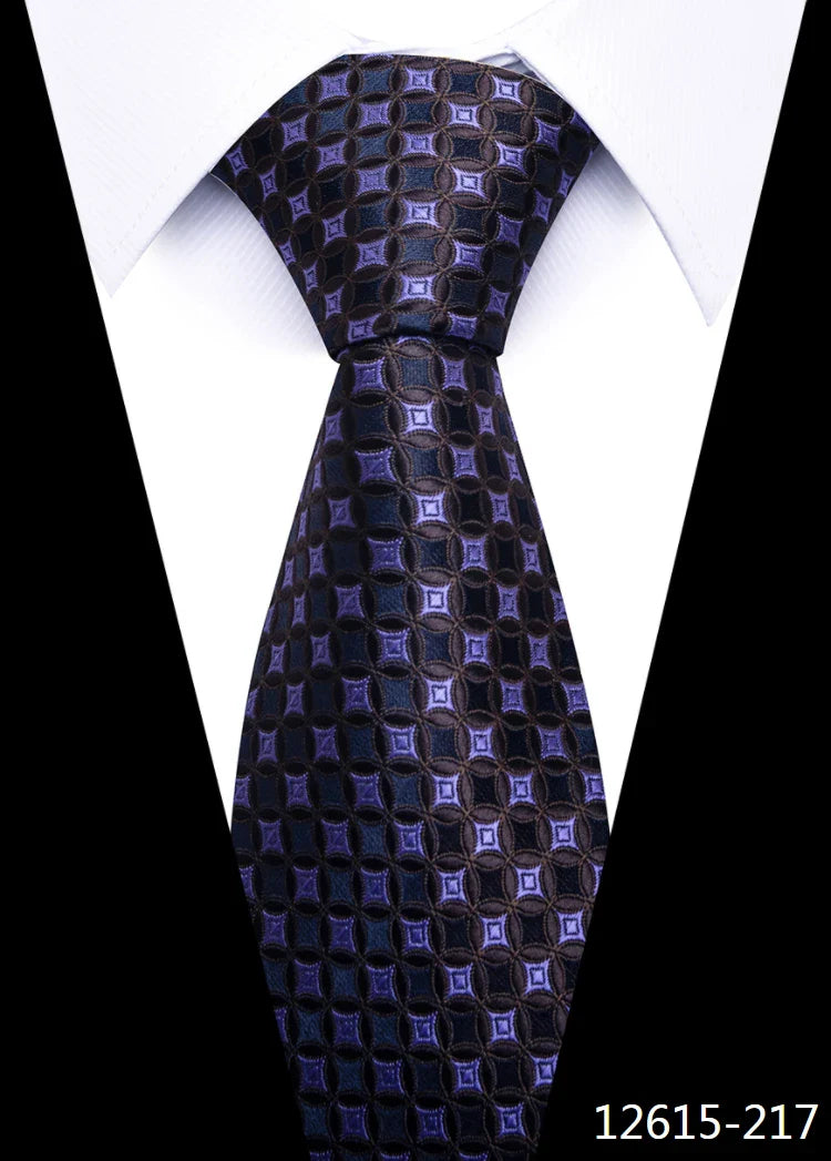 Tie For Men Newest design Luxurious 7.5 cm Necktie Shirt Accessories Striped Dark Red Man's New Year's Day