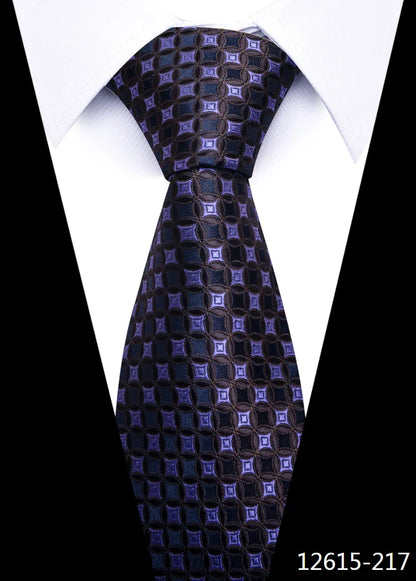 Tie For Men Newest design Luxurious 7.5 cm Necktie Shirt Accessories Striped Dark Red Man's New Year's Day