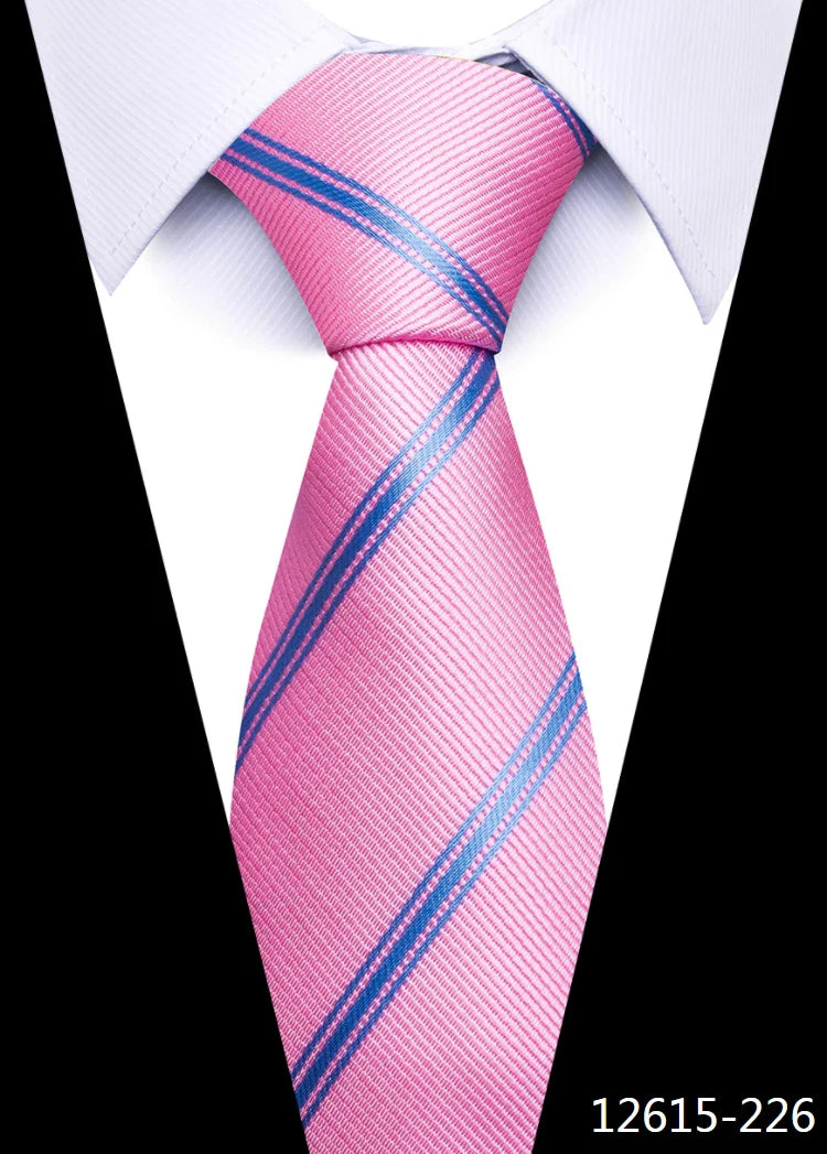 Tie For Men Newest design Luxurious 7.5 cm Necktie Shirt Accessories Striped Dark Red Man's New Year's Day