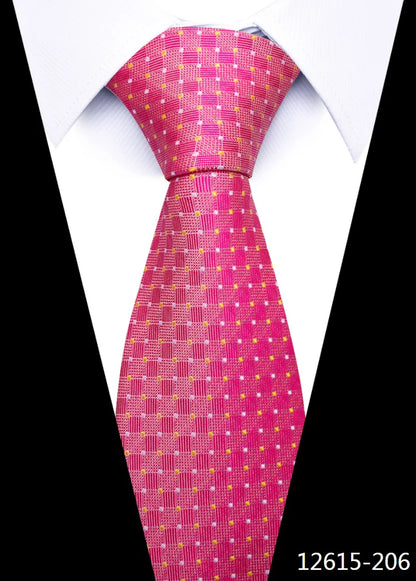 Tie For Men Newest design Luxurious 7.5 cm Necktie Shirt Accessories Striped Dark Red Man's New Year's Day