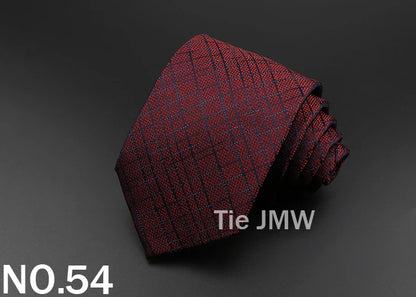 New Men's Tie Classic Solid Color Stripe Flower Floral 8cm Jacquard Necktie Accessories Daily Wear Cravat Wedding Party Gift