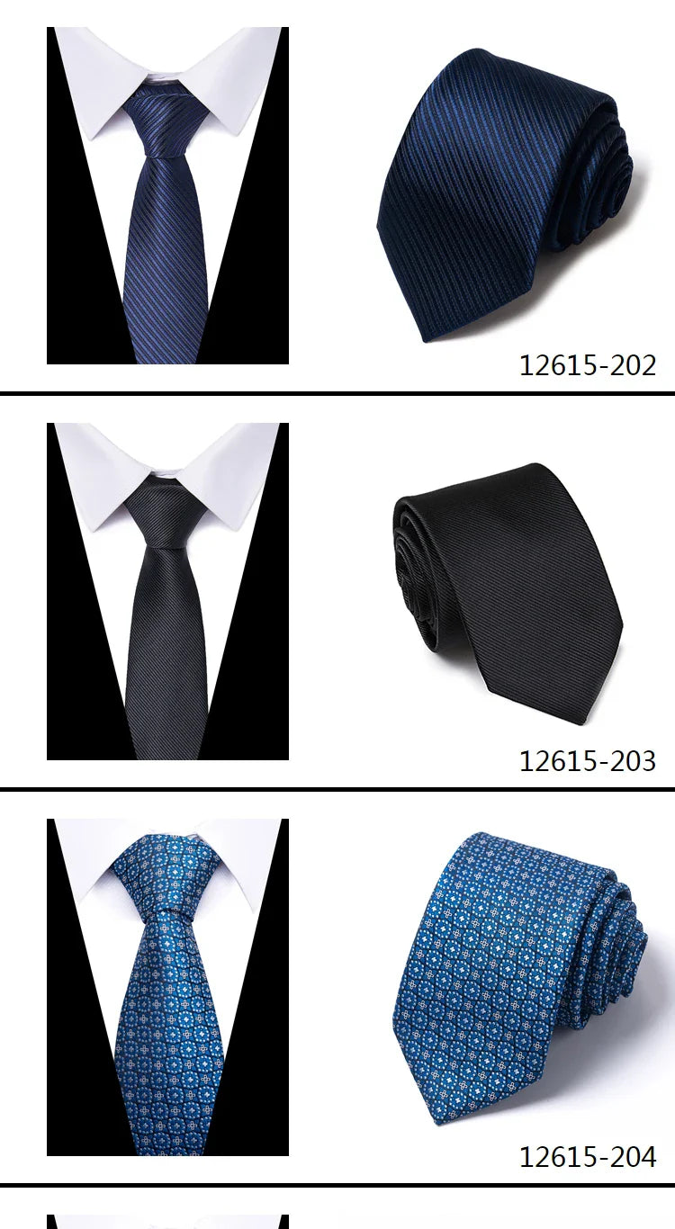 Tie For Men Newest design Luxurious 7.5 cm Necktie Shirt Accessories Striped Dark Red Man's New Year's Day