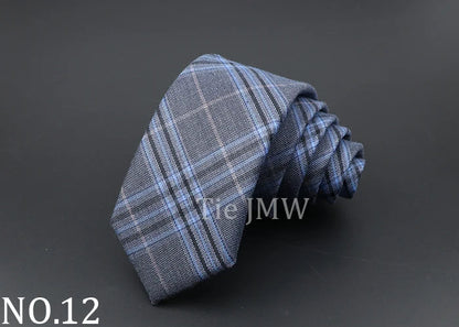 Mens Ties Classic Jacquard Striped Plaid Necktie 6cm  Skinny Neckties Polyester Narrow Collar Suit Shirt Tie Accessories Gift