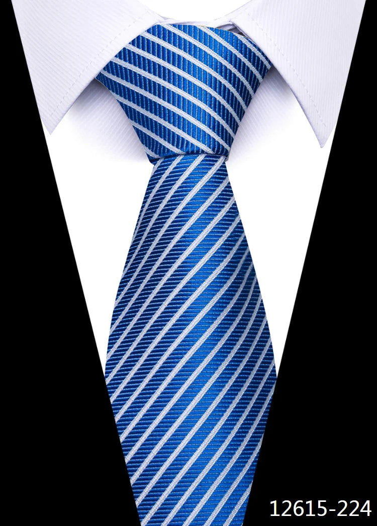 Tie For Men Newest design Luxurious 7.5 cm Necktie Shirt Accessories Striped Dark Red Man's New Year's Day