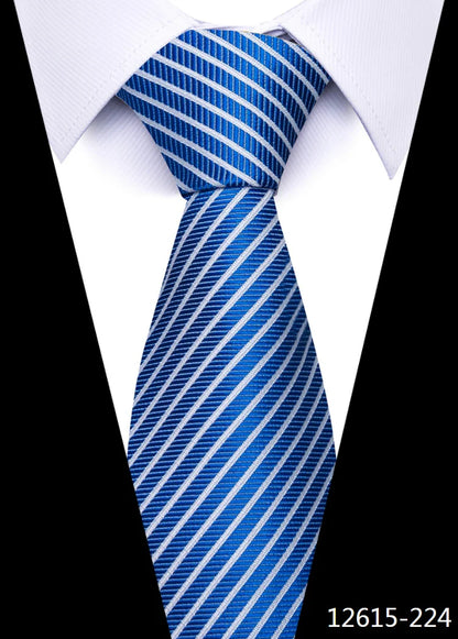 Tie For Men Newest design Luxurious 7.5 cm Necktie Shirt Accessories Striped Dark Red Man's New Year's Day