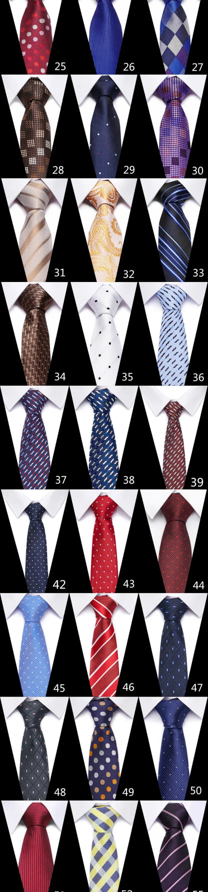 Tie For Men Newest design Luxurious 7.5 cm Necktie Shirt Accessories Striped Dark Red Man's New Year's Day
