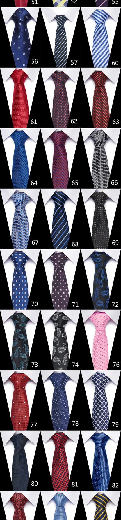 Tie For Men Newest design Luxurious 7.5 cm Necktie Shirt Accessories Striped Dark Red Man's New Year's Day