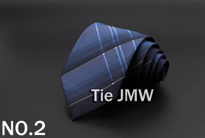 New Men's Tie Classic Solid Color Stripe Flower Floral 8cm Jacquard Necktie Accessories Daily Wear Cravat Wedding Party Gift