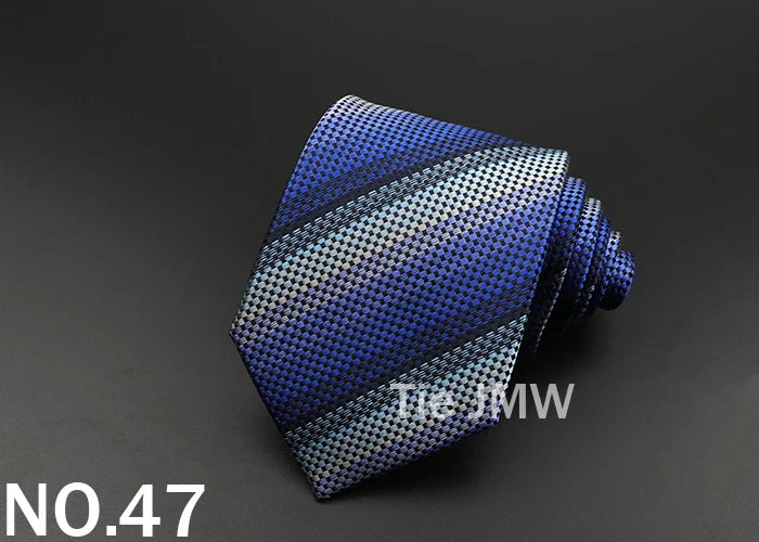 New Men's Tie Classic Solid Color Stripe Flower Floral 8cm Jacquard Necktie Accessories Daily Wear Cravat Wedding Party Gift