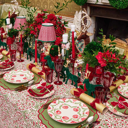 Chiara Red Garland Dinner Plates (Set of 4)
