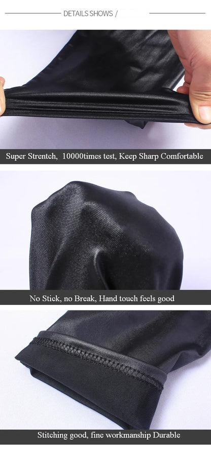Faux Leather Plus Size Leggings for Women Big Size 5XL 6XL 7XL Black  Girls Spandex Clothing Pleather PU Leggings