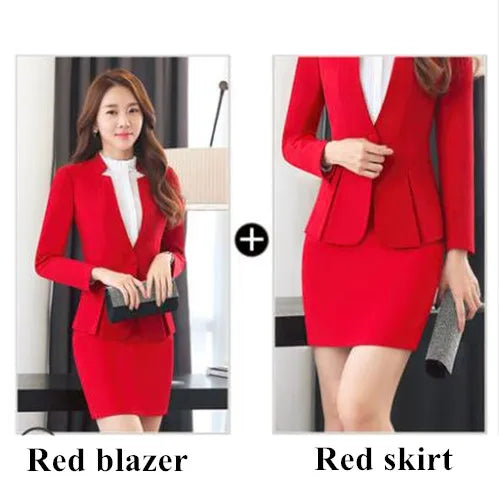 Fashion Business Women Interview Pants Suit Work Wear Office Ladies Long Sleeve Slim Formal Blazer and Trousers Set