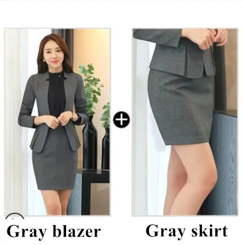 Fashion Business Women Interview Pants Suit Work Wear Office Ladies Long Sleeve Slim Formal Blazer and Trousers Set