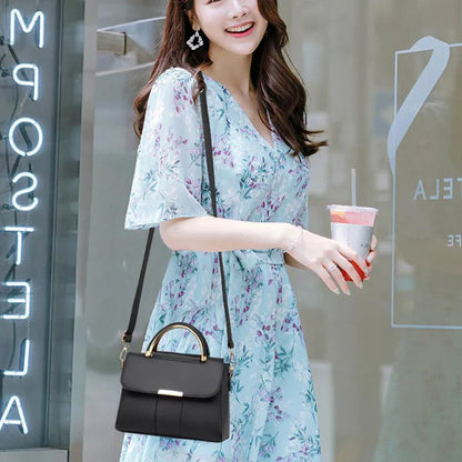 Simple Handbag For Women PU Leather Shoulder Bag Fashion Small Handle Bag Designer Crossbody Bag Daily Lady Shopping Hand Pouch