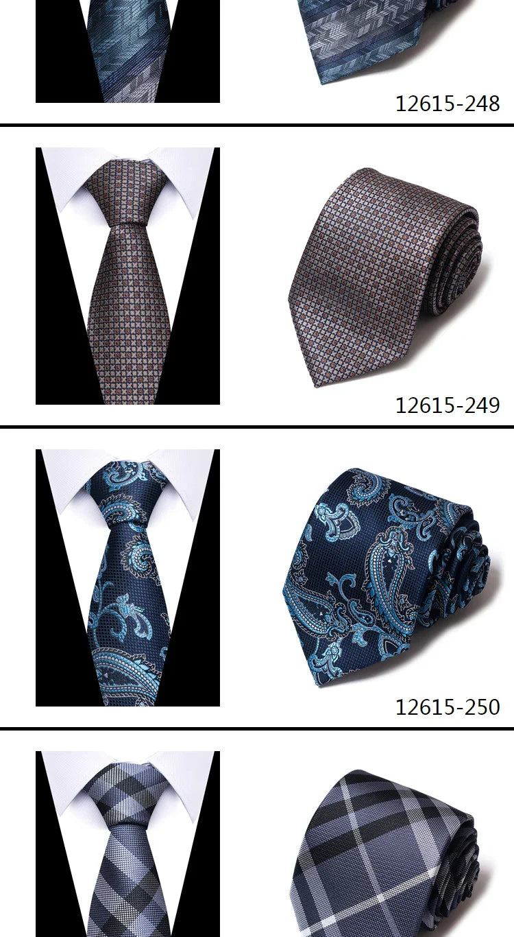 Tie For Men Newest design Luxurious 7.5 cm Necktie Shirt Accessories Striped Dark Red Man's New Year's Day