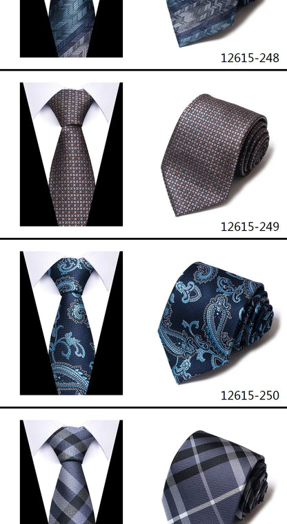 Tie For Men Newest design Luxurious 7.5 cm Necktie Shirt Accessories Striped Dark Red Man's New Year's Day