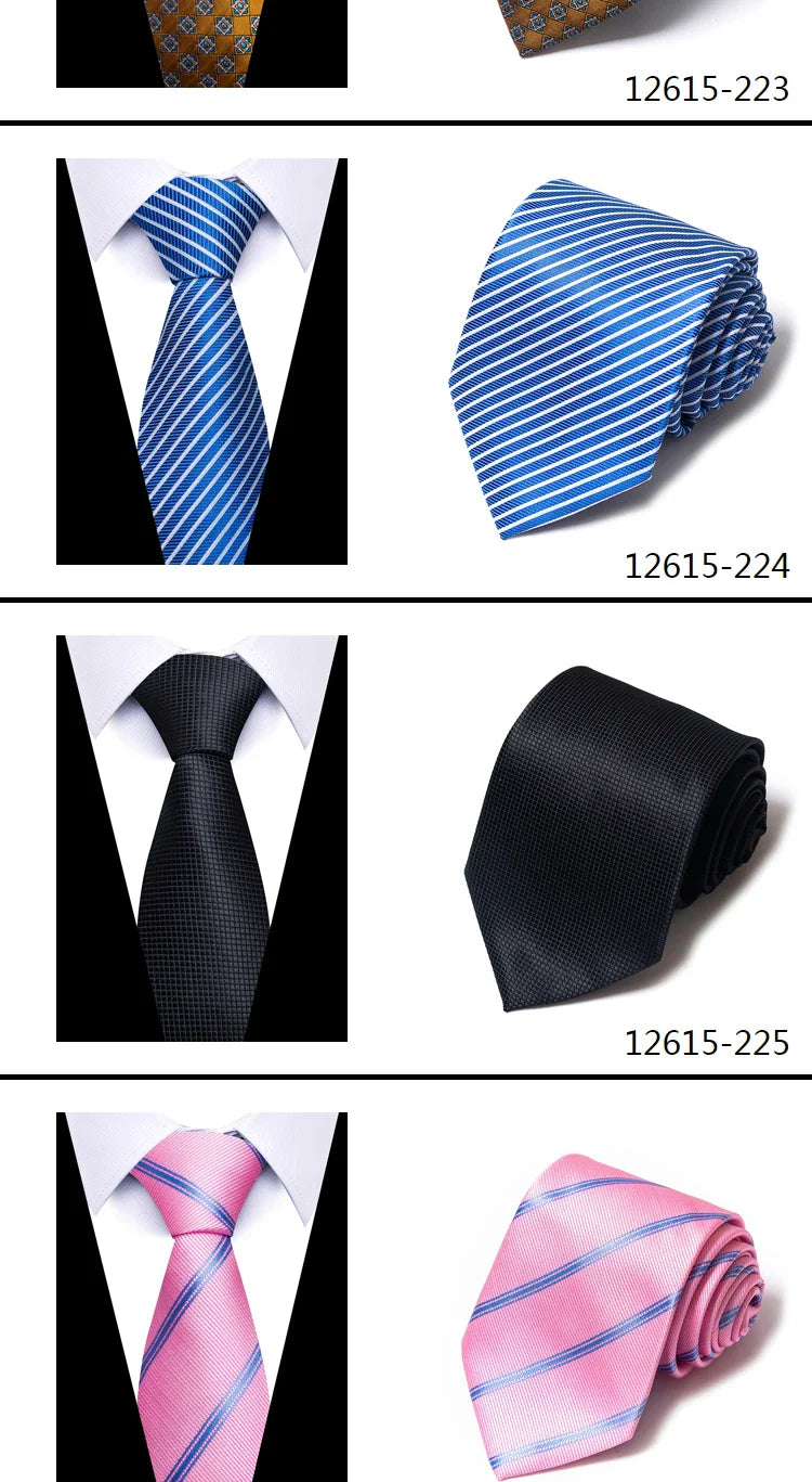 Tie For Men Newest design Luxurious 7.5 cm Necktie Shirt Accessories Striped Dark Red Man's New Year's Day