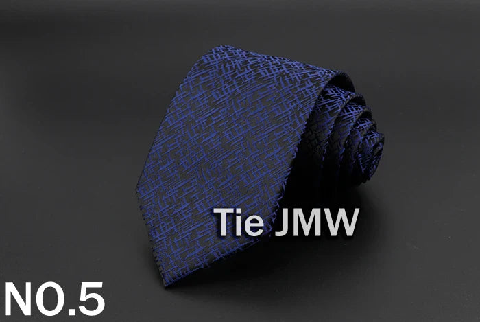New Men's Tie Classic Solid Color Stripe Flower Floral 8cm Jacquard Necktie Accessories Daily Wear Cravat Wedding Party Gift