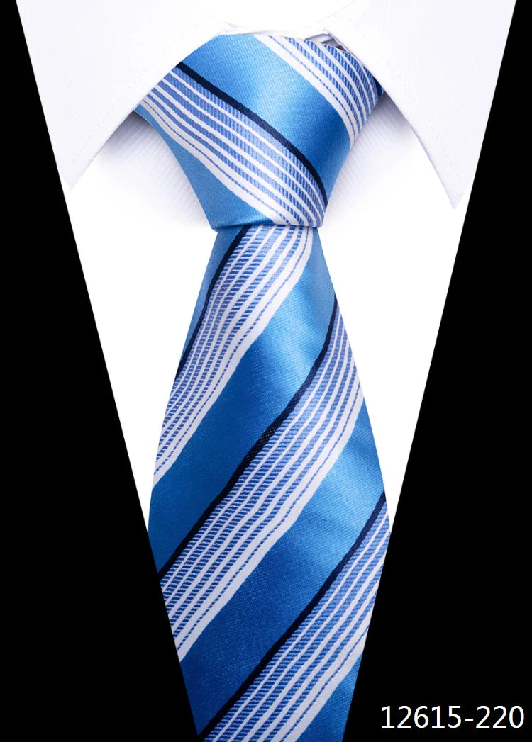 Tie For Men Newest design Luxurious 7.5 cm Necktie Shirt Accessories Striped Dark Red Man's New Year's Day