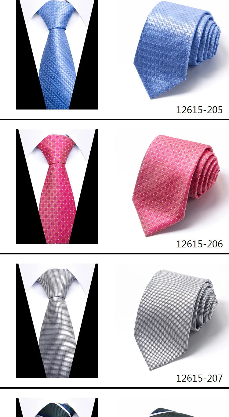 Tie For Men Newest design Luxurious 7.5 cm Necktie Shirt Accessories Striped Dark Red Man's New Year's Day
