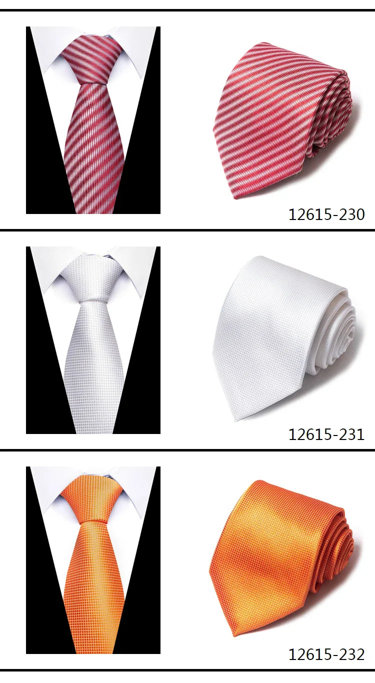 Tie For Men Newest design Luxurious 7.5 cm Necktie Shirt Accessories Striped Dark Red Man's New Year's Day
