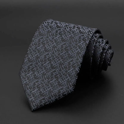 New Men's Tie Classic Solid Color Stripe Flower Floral 8cm Jacquard Necktie Accessories Daily Wear Cravat Wedding Party Gift