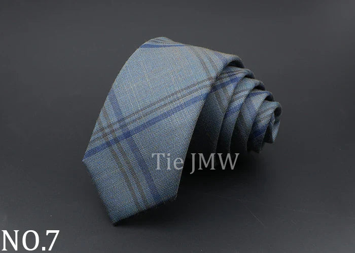 Mens Ties Classic Jacquard Striped Plaid Necktie 6cm  Skinny Neckties Polyester Narrow Collar Suit Shirt Tie Accessories Gift