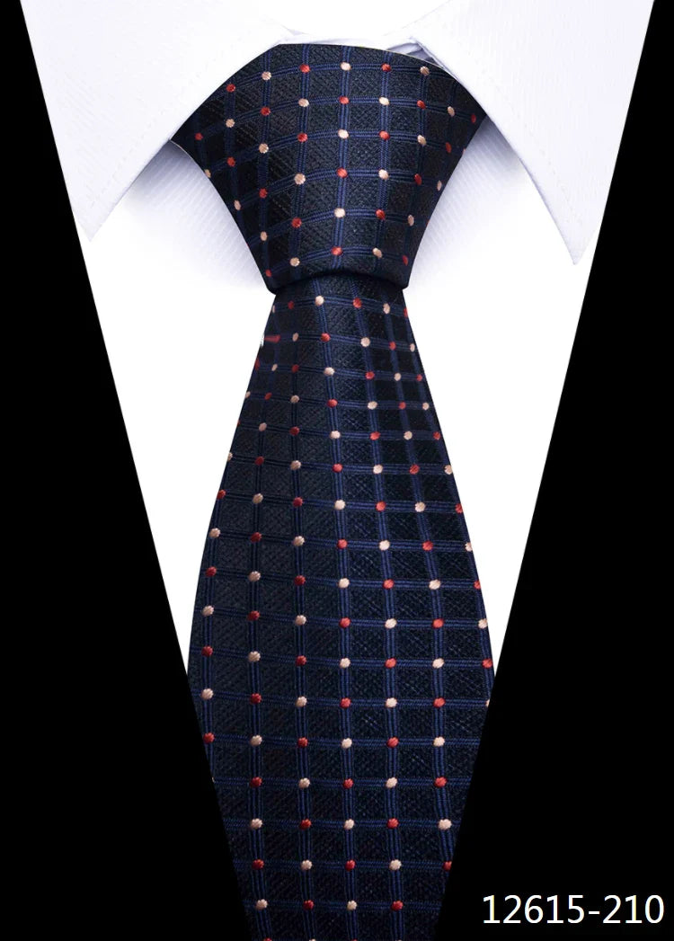 Tie For Men Newest design Luxurious 7.5 cm Necktie Shirt Accessories Striped Dark Red Man's New Year's Day