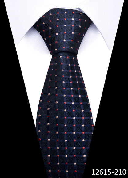 Tie For Men Newest design Luxurious 7.5 cm Necktie Shirt Accessories Striped Dark Red Man's New Year's Day