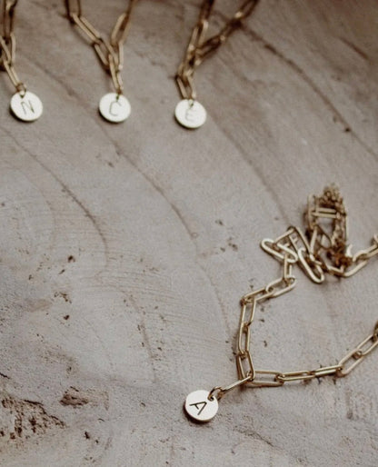letter paperclip chain necklace - z