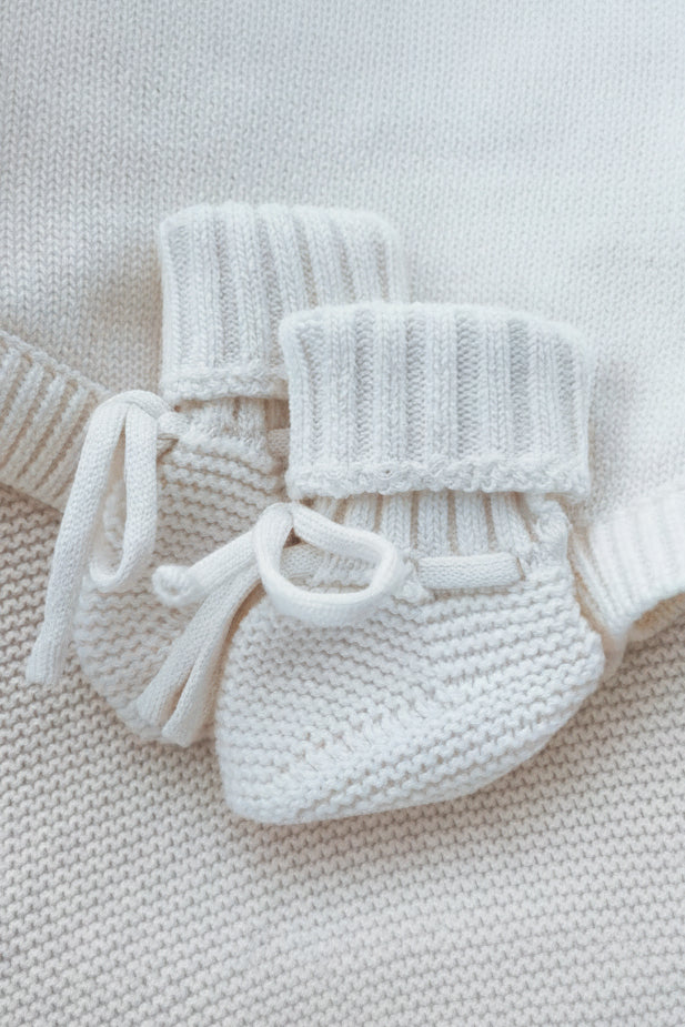 Knit Baby Booties | Ivory