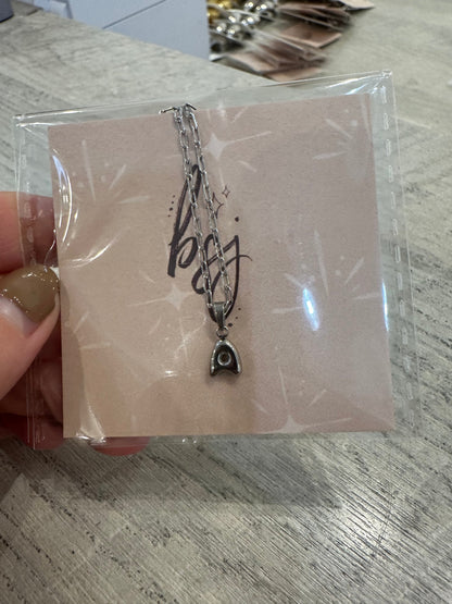 bubble letter necklace - a