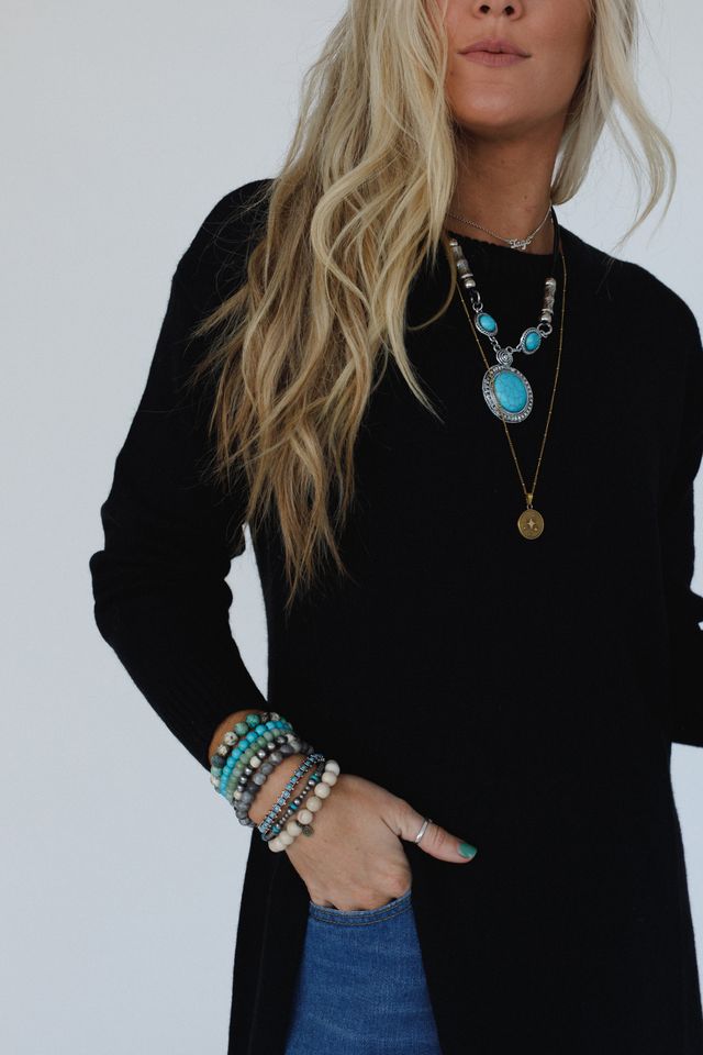 Alaia Longline Pullover - Black - Pre Order