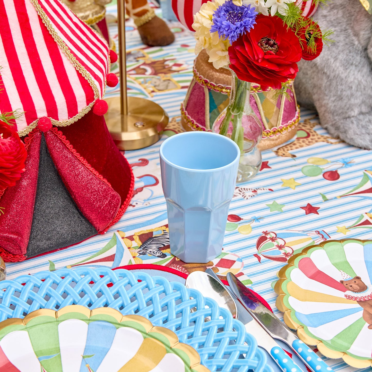 Blue Party Melamine Glasses (Set of 4)