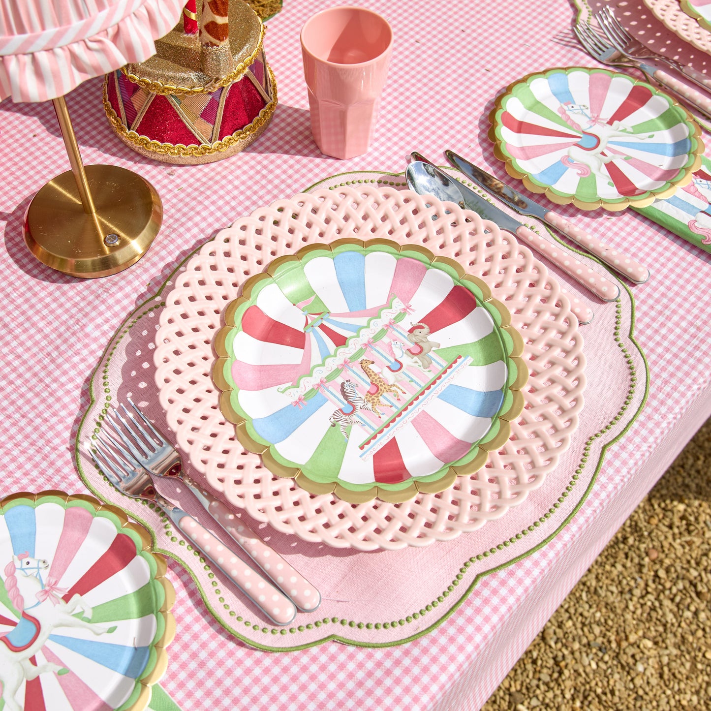 Pink & Green Eloise Linen Placemats (Set of 4)