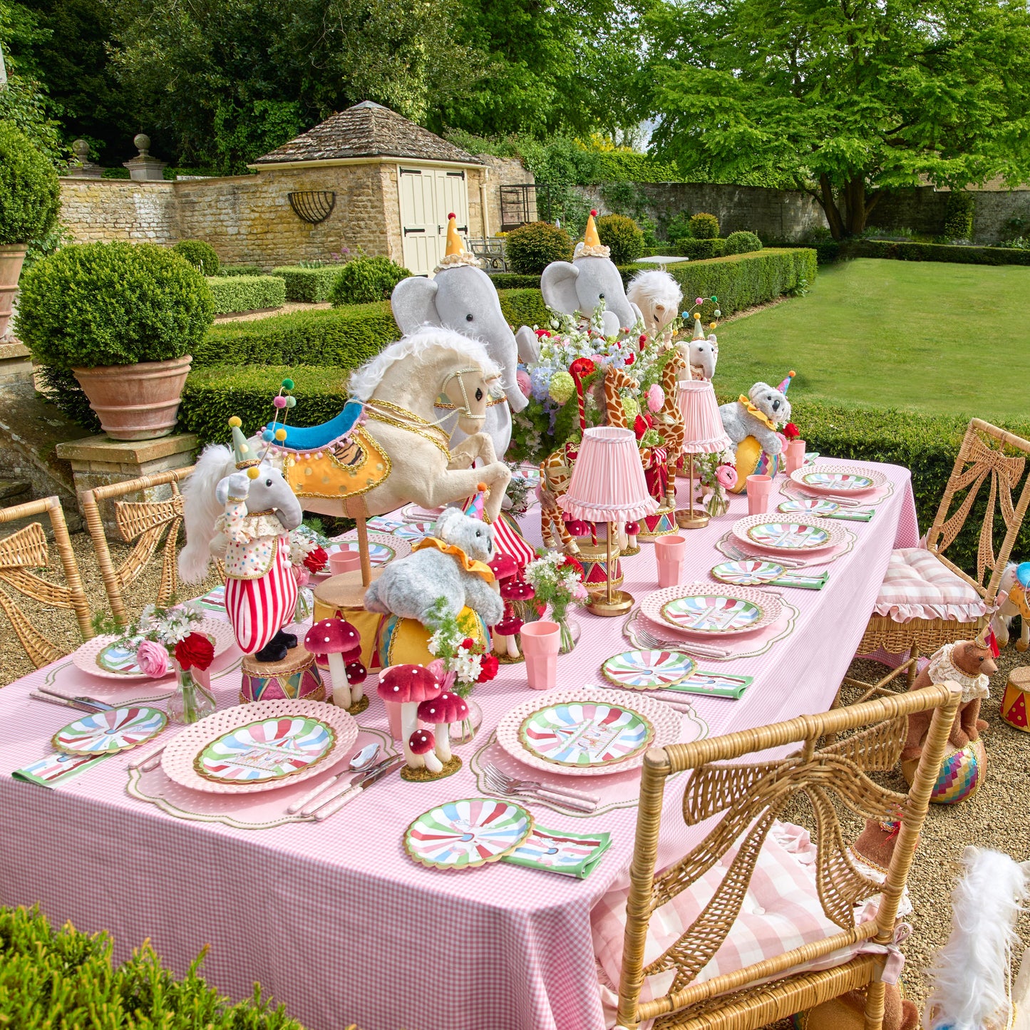 Pink & Green Eloise Linen Placemats (Set of 4)