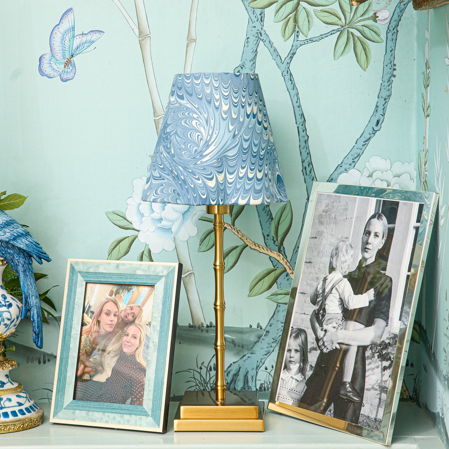 Blue Marble Paper Lampshade (18cm)