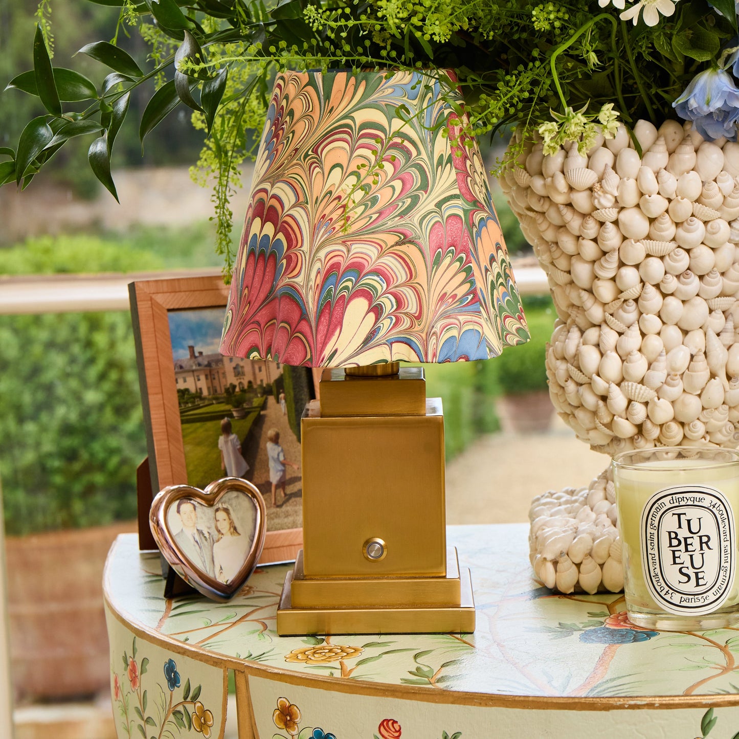 Multi Marble Paper Lampshade (18cm)